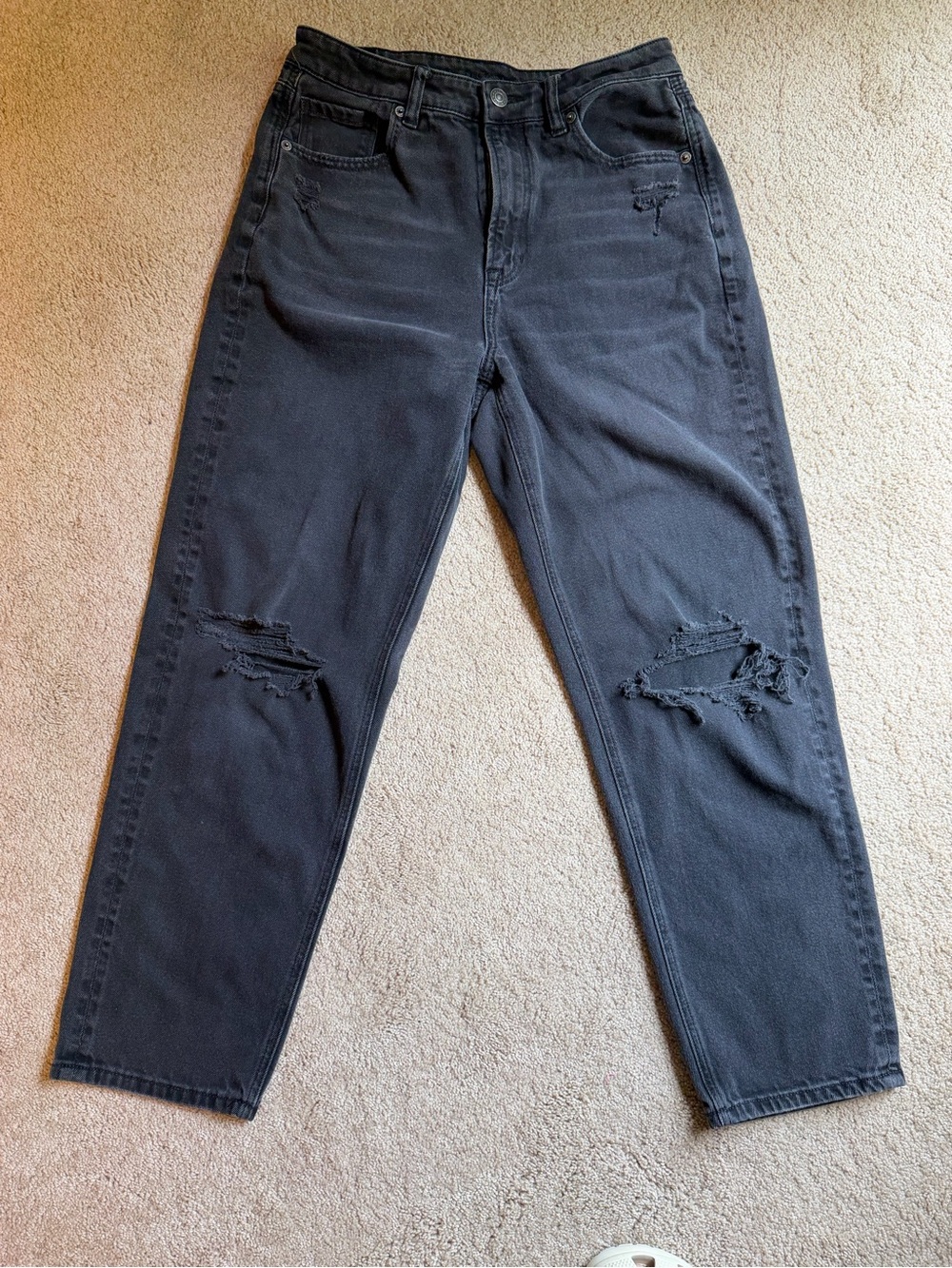 American Eagle Outfitters Women’s Black Distressed Boyfriend Jeans